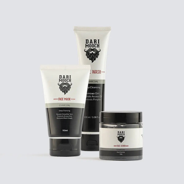 Charcoal Facewash + Charcoal Face Mask + Charcoal Scrub